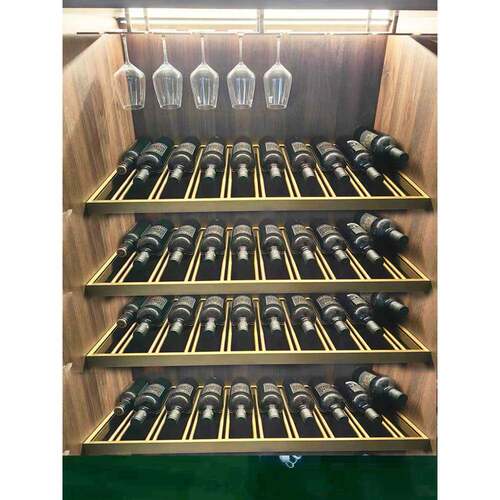 铝合金双杆斜放酒架酒柜红酒隔层架家用餐边柜发光展示酒架定做