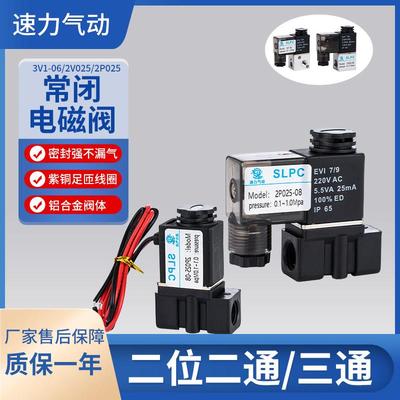 2P025-08 塑料2分 饮水机阀 微型电磁阀 DC24VAC220V常闭二分水阀
