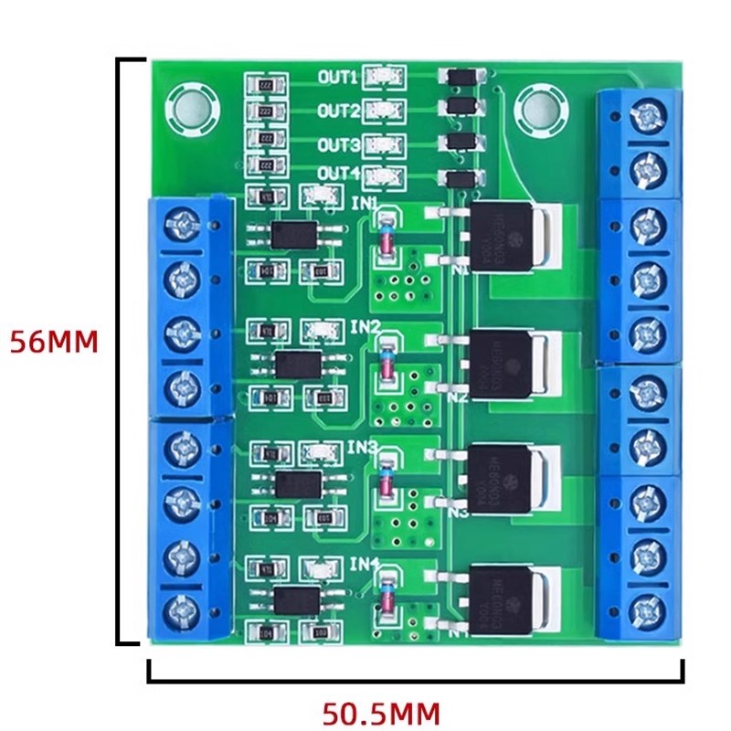 四路 mos管/场效应管模块放大电路板/驱动模块 4路光耦隔离 直流