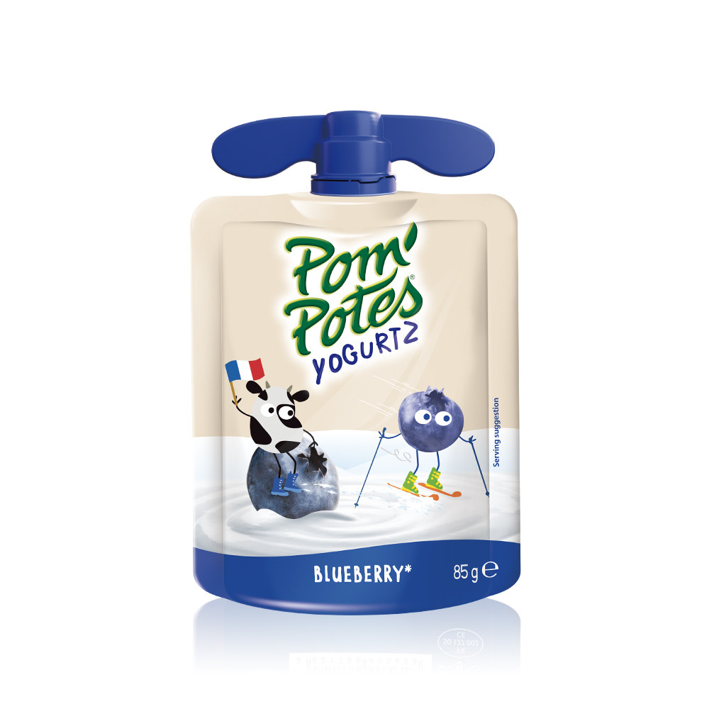 POM'POTES法优乐法国原装进口儿童风味酸奶 蓝莓味85g*4袋