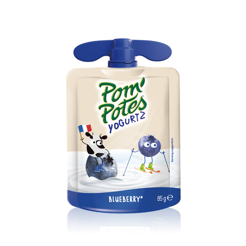 POM'POTES法优乐法国原装进口儿童风味酸奶 蓝莓味85g*4袋