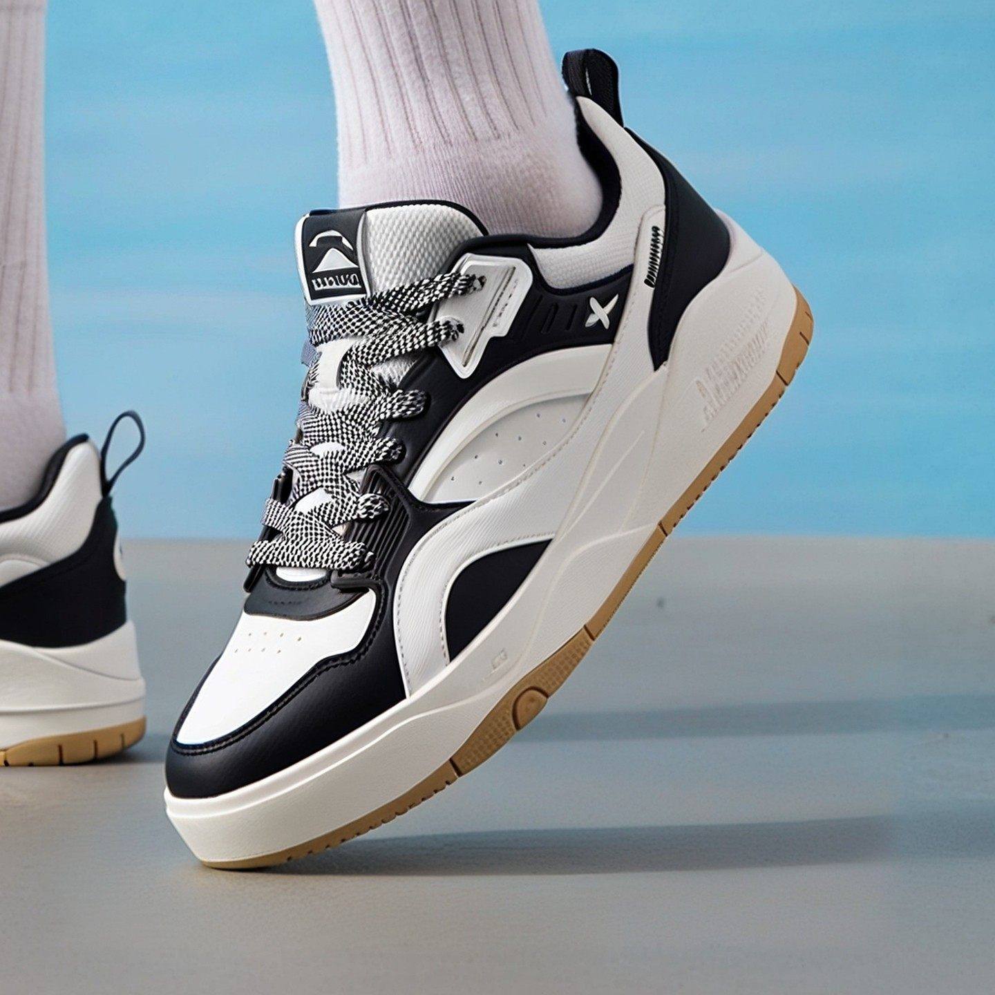 特步苜白男鞋厚底小白鞋休闲板鞋系带百搭潮流运动鞋低帮轻便舒适,运动鞋new,跑步鞋,淘宝优惠券,粉丝福利购,淘宝优惠卷