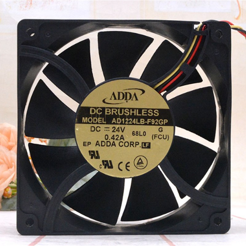 全新ADDA AD1224LB-F92GP 12038 24V 0.42A 高转速大风量散热风扇