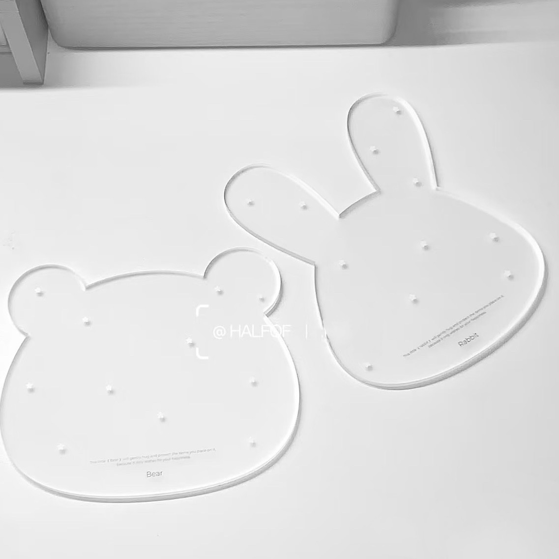 thumbnail for ins style bear and rabbit tray frosted valley beauty photo props high-end transparent key plate coaster