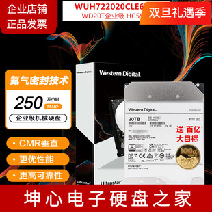 机械硬盘HC555 20T氦气企业级 WD西部数据HC560 WUH722020BLE6L4