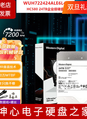 WD/西数HC580 WUH722424ALE6L4 24TB企业级机械硬盘垂直记录cmr t