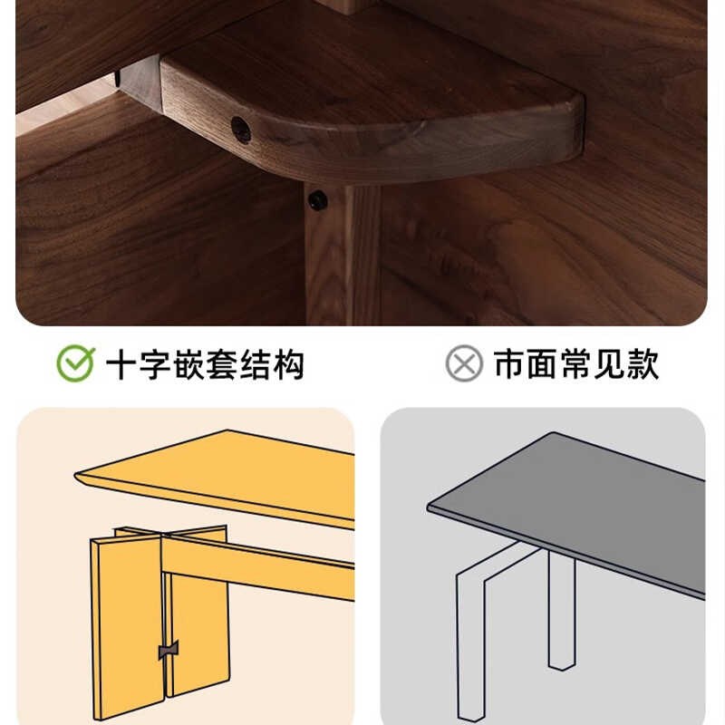 独家森活原野书桌北美黑胡桃木书桌 工作台办公桌 家用大板桌