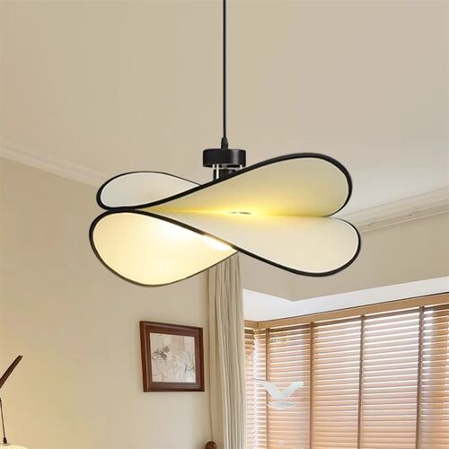 中古民宿吊灯布艺灯法式复古奶油客厅卧室书房风南洋薯片灯