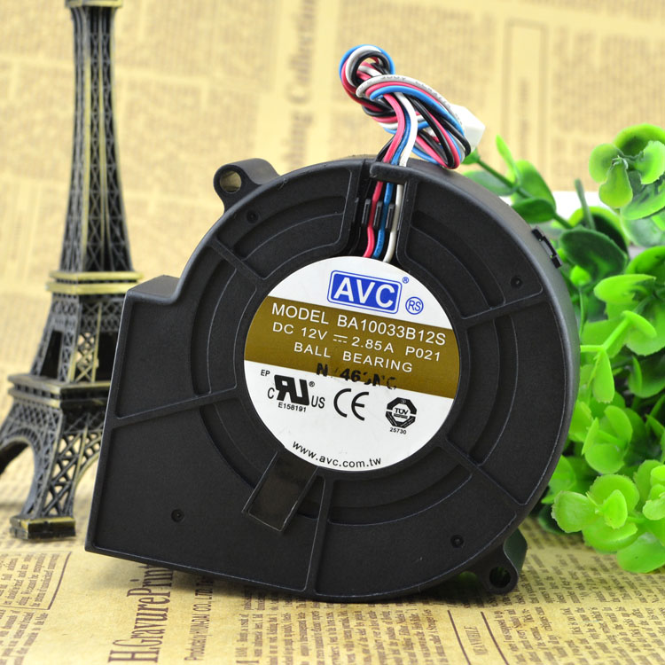 AVC BA10033B12S 9733 12V 2.85A双滚珠大风量风扇离心涡轮鼓风机