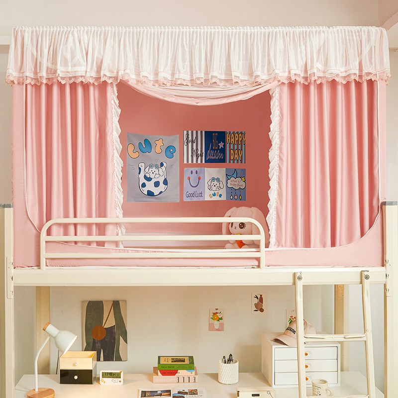 一体式大学生宿舍蚊帐单人寝室上下铺专用全包N型遮光床帘2024新