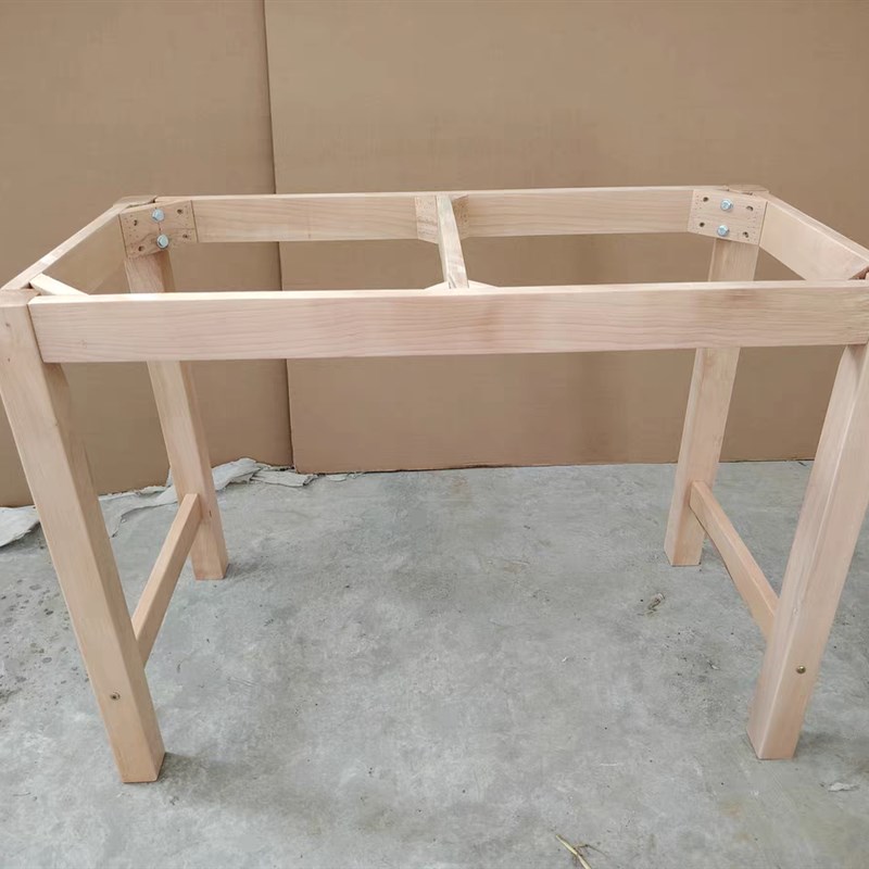 全实木加粗支架餐桌桌腿长方形框C架木桌脚桌子腿桌架学习桌架子