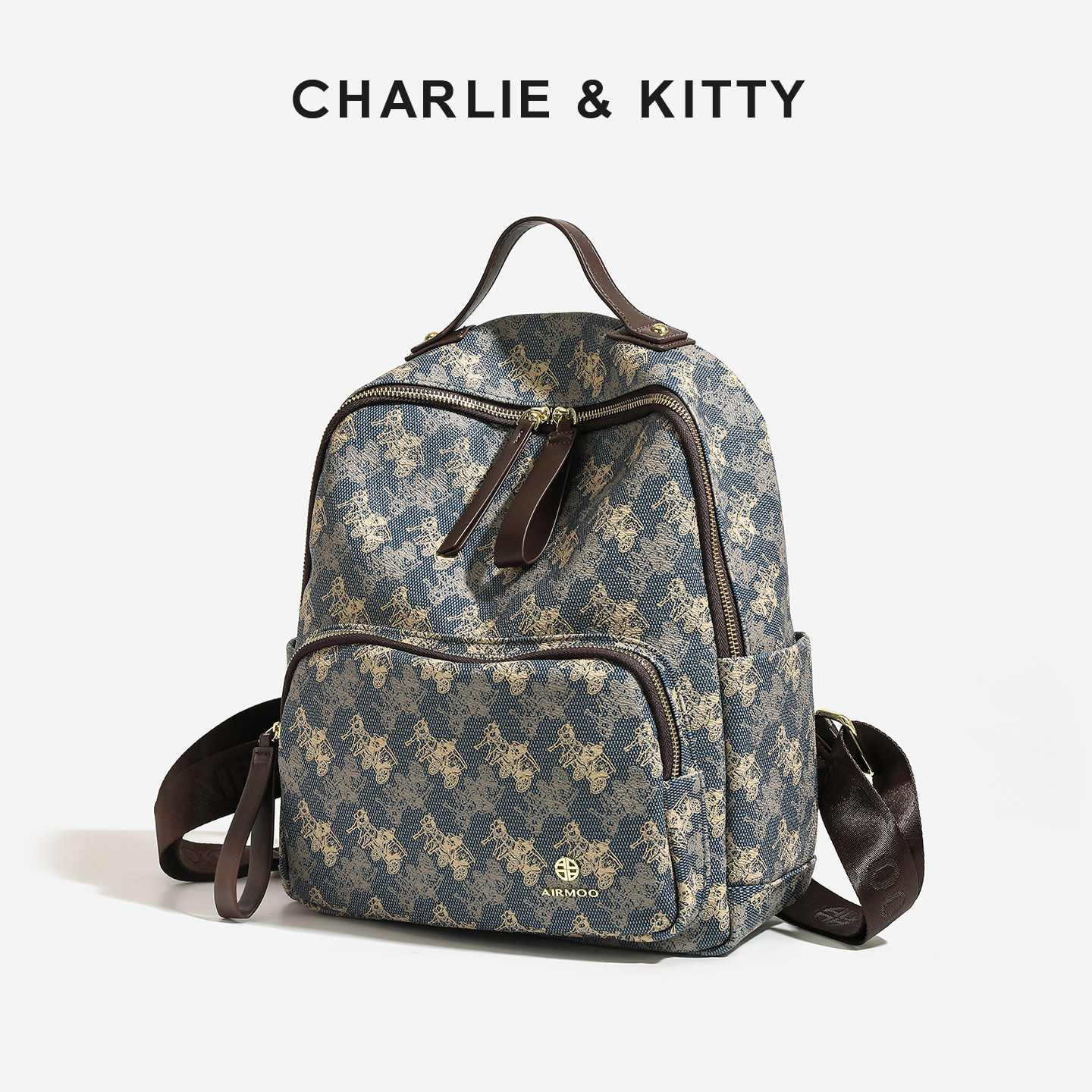 【赵露思同款】CHARLIE&KITTY印花双肩背包女大容量通勤背包书包