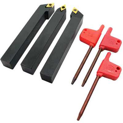 外圆车刀杆SDNCNSDJCR/L1212H07+10粒DCMT07刀片3PCS数控车刀套装