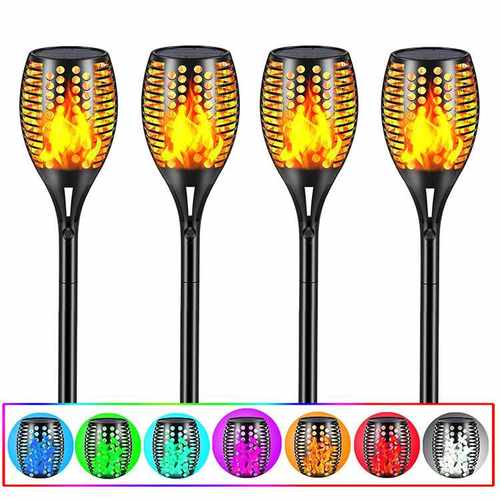 太阳能灯火把户外96led景观投光灯花园草坪地插庭院装饰感应壁灯