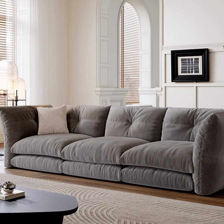 法式可拆洗复古绒布艺沙发美式亚麻布客厅小户型模块组合沙发床