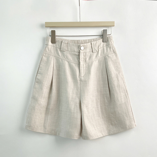 大码女装天丝亚麻休闲短裤女2025夏季薄款透气高腰显瘦五分直筒裤