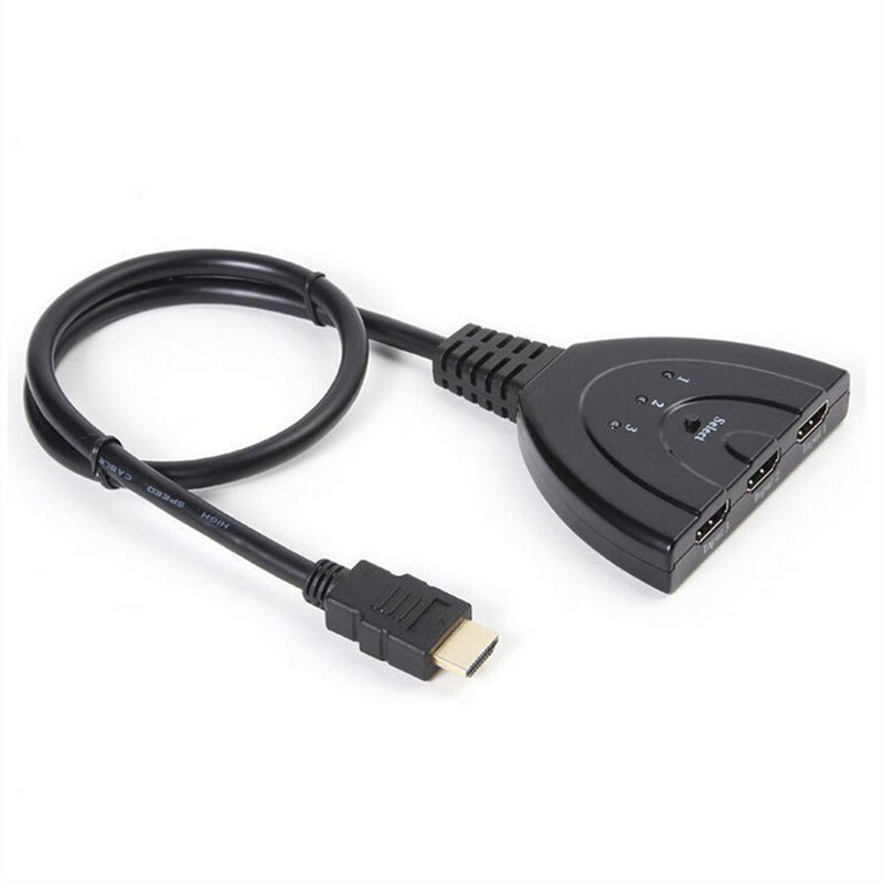 HDMI一拖三带高清线 HDMI 切换器3切1 HDMI3进1出 三进一出猪尾巴