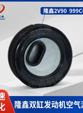 隆鑫双缸汽油发动机2v90F/999cc排量空气滤芯10KW发电机纸滤海绵
