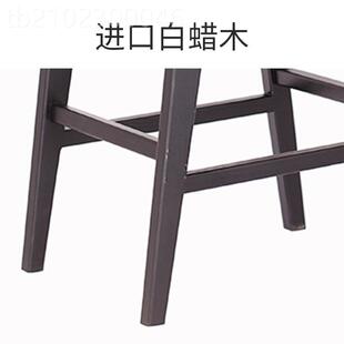 厂家北欧风白蜡木酒吧椅茶店咖啡鞍皮高脚JWK椅奶子靠马背厅桌椅