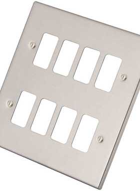 阿联酋8开按钮模块金属网格开关面板 8 MODULE GRID SWITCH PLATE