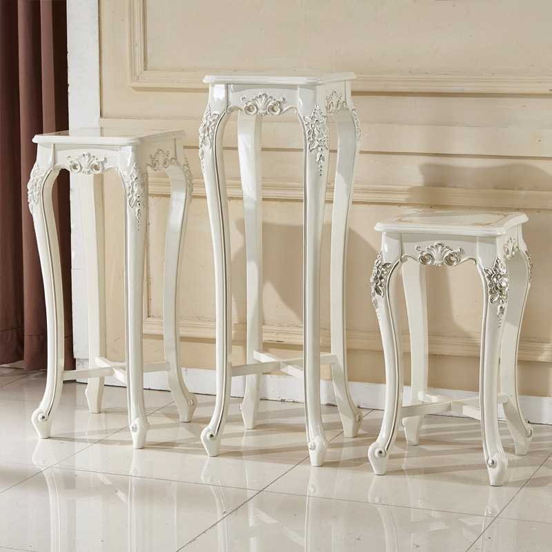 家具欧式花架置物架法式田园全实木花架花几客厅墙角墙边花架