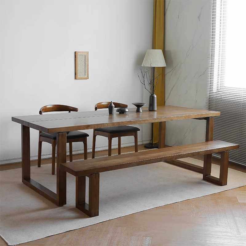 北欧家用实木餐桌客厅书房办公桌长条桌莫比恩餐桌工作台大板桌