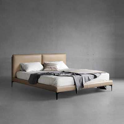 北欧表情NORHOR/HL20全真皮双人床意式简约美式复古卧室软包靠背