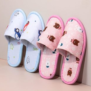 民宿防滑用品软底酒店专用宾馆棉布旅游便携式 一次性儿童拖鞋 旅行
