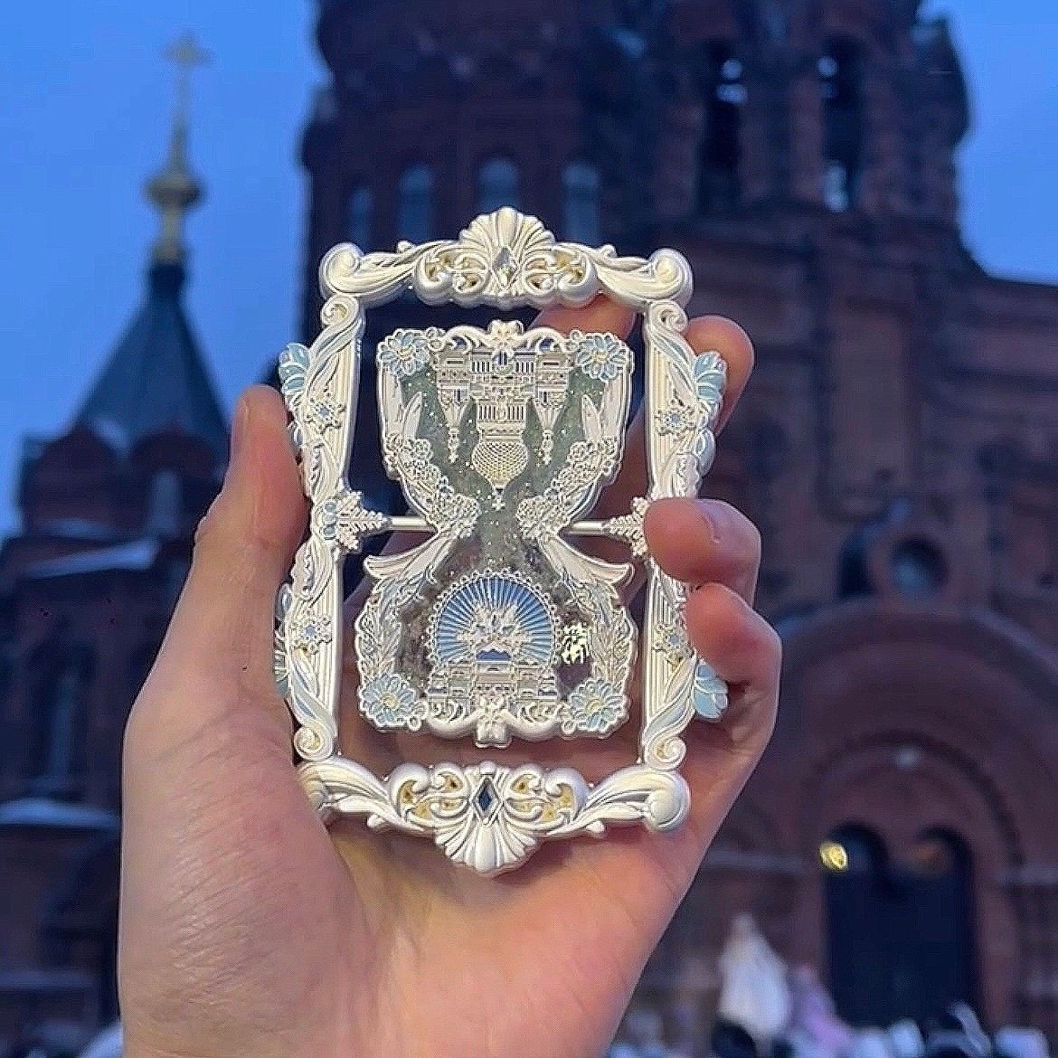 哈尔滨夜光流沙沙漏金属冰箱贴