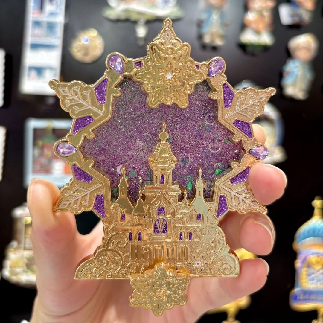 哈尔滨雪花索菲亚教堂流沙冰箱贴