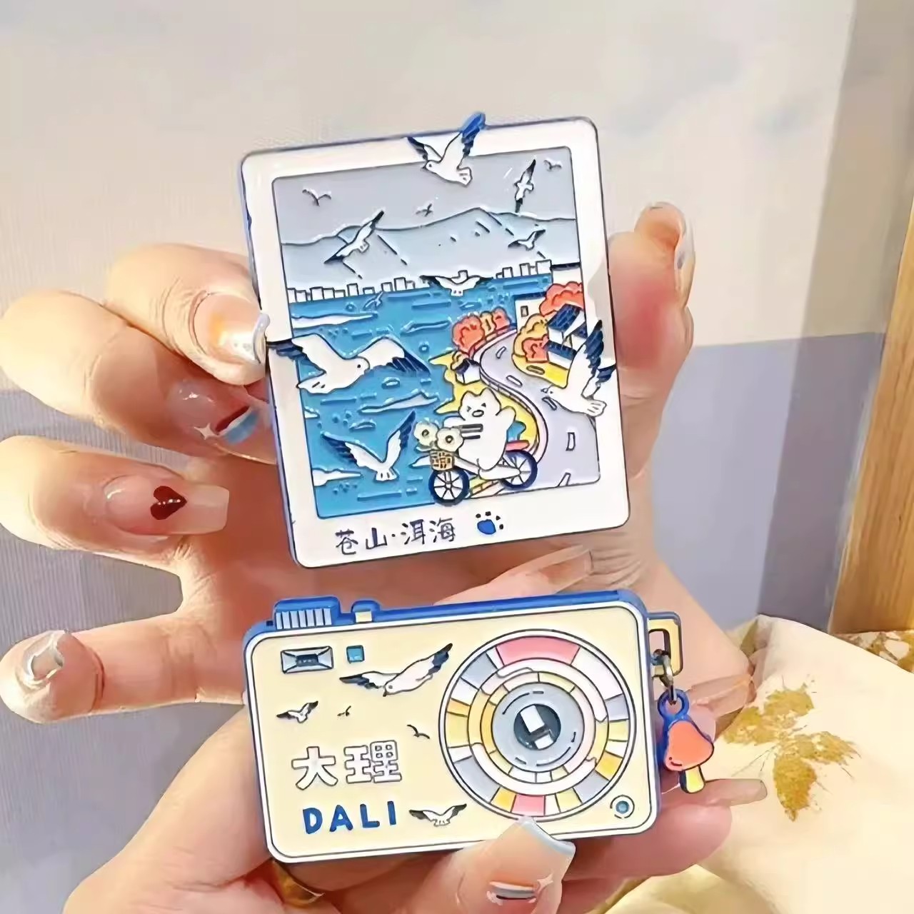仓山洱海可分开照相机金属冰箱贴