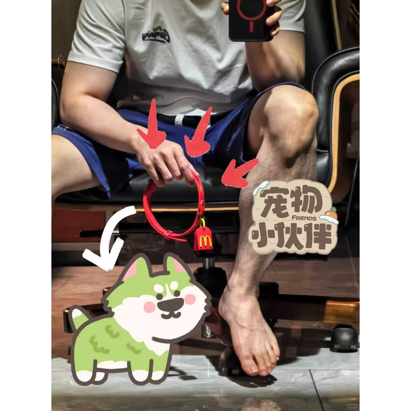 麦当劳限定周边小狗项圈麦门项链
