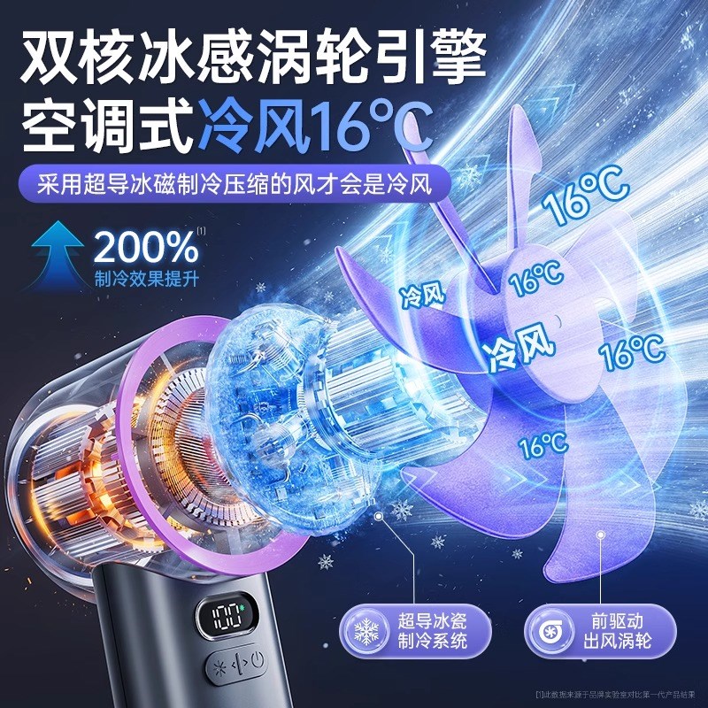 手持小电风扇2025年新款制冷风可携式J随身小型迷你静音降温神器