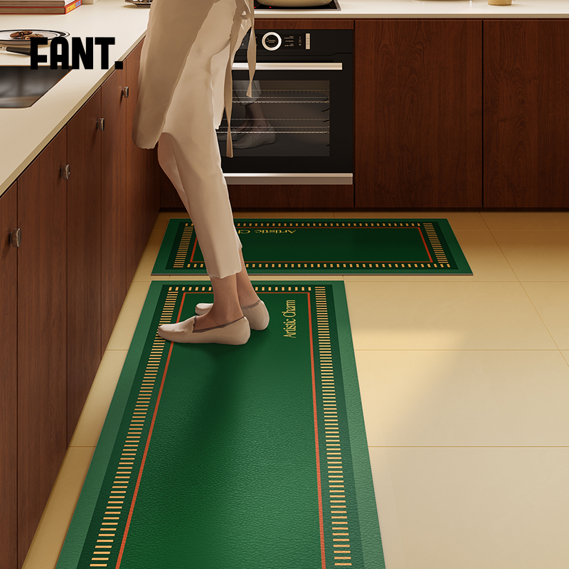 杜威林格厨房地垫吸水防滑可擦免D洗耐脏多巴胺满铺全铺脚垫子
