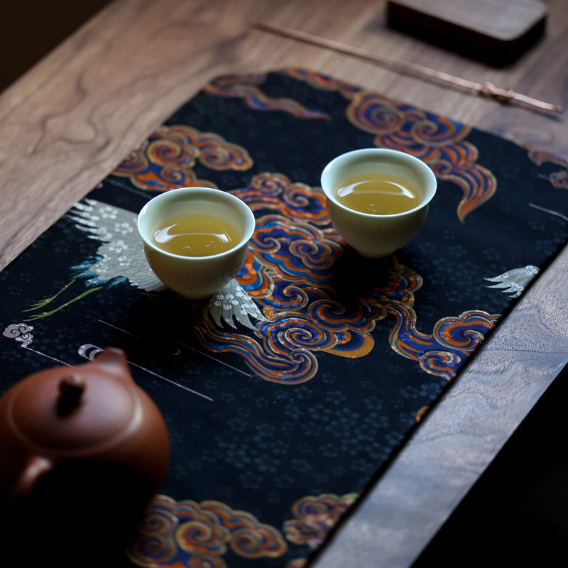 雅集手包中式布艺香云纱茶席中国风茶巾茶O几桌布茶盘隔热垫长型