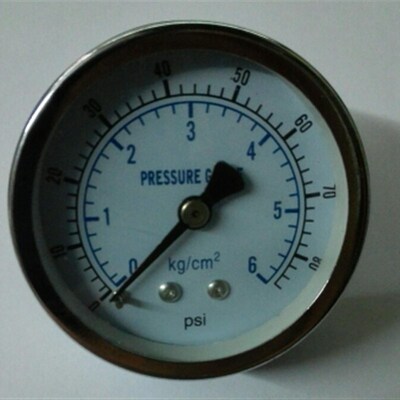 Y-60Z轴向压力表80psi 6kgf/cm2背出式压力表 表径60mm双刻度