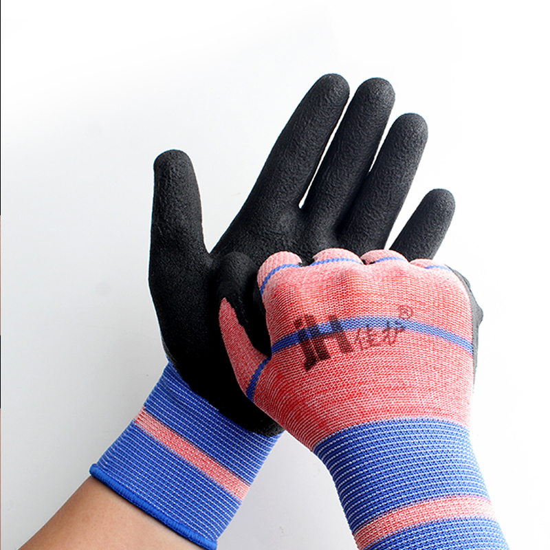 发泡手套 劳保浸胶耐磨防滑塑胶带胶 工作劳动防护工地男薄款透气