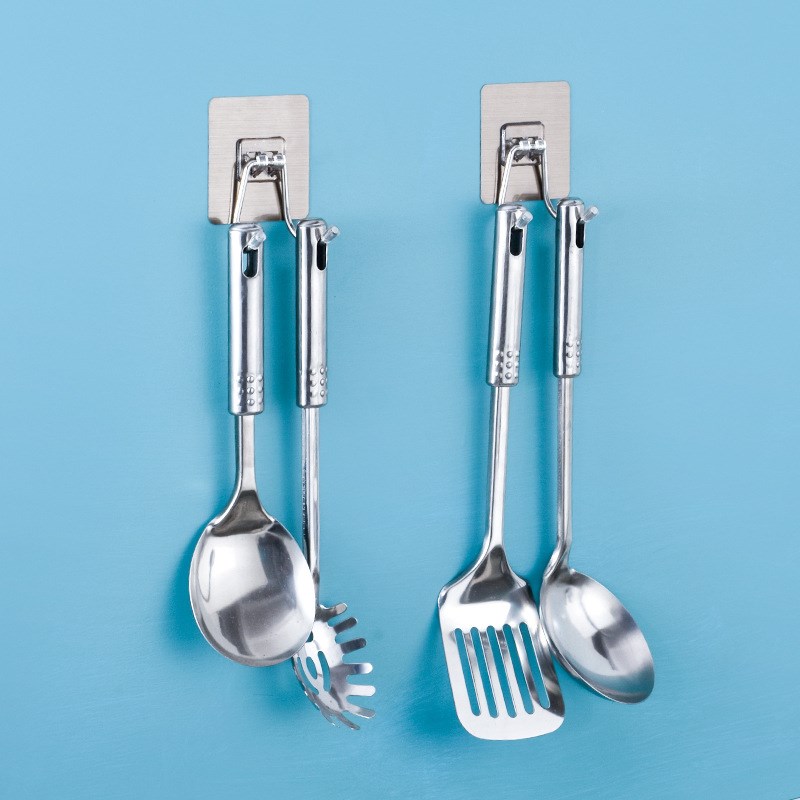 双头挂钩粘胶不锈钢厨房浴室毛巾挂衣钩强力免打孔墙壁挂衣架粘钩