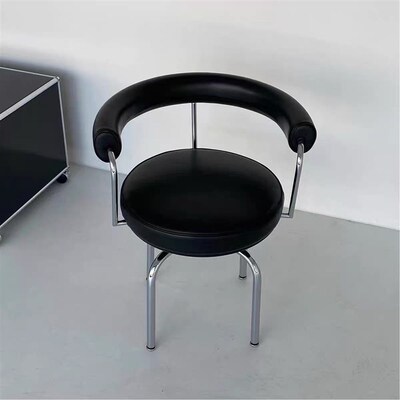 Lifepoem图南椅中古包豪斯可旋转扶手办公椅不锈钢设计师休闲椅