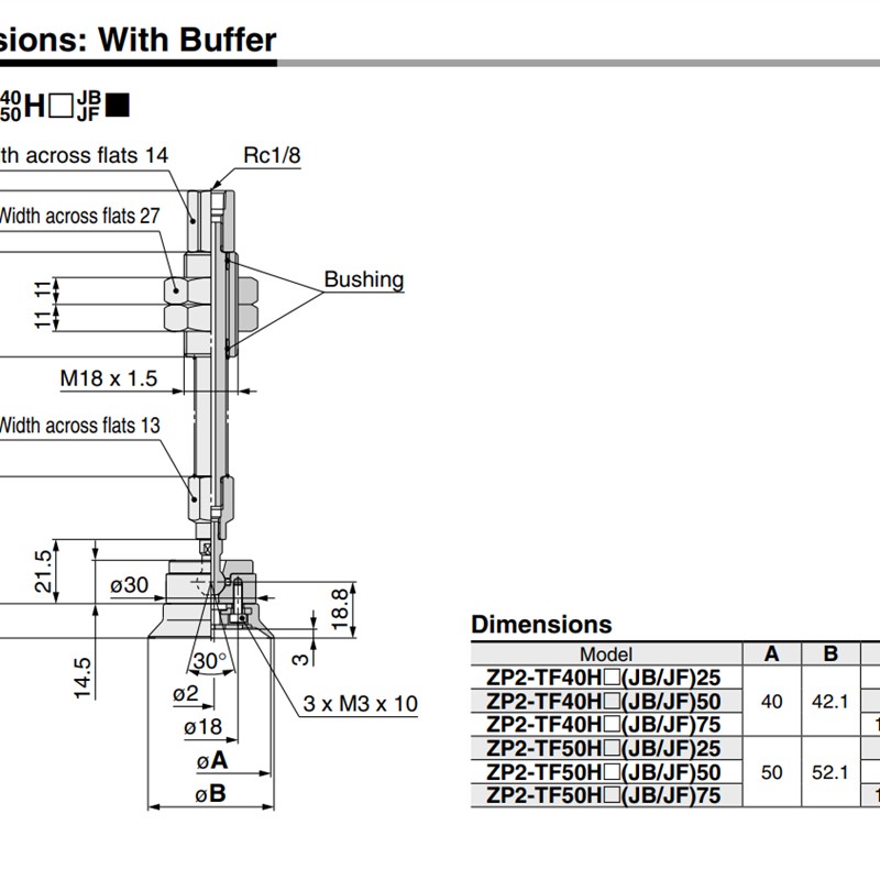 SMC型重载摇摆型真空吸盘 ZP2-TF32/40/50/63/80HBNJB25 HBS