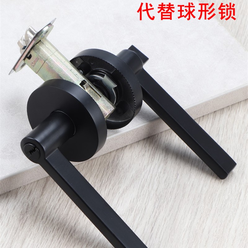 三杆式板手锁替换球形锁化妆室房门锁家用卧室木门锁具通用型单舌