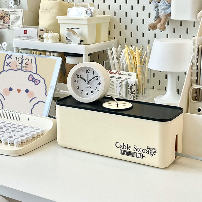 电线收纳盒插线板排插床头数据线宿舍好物充电器办公电源线集线器