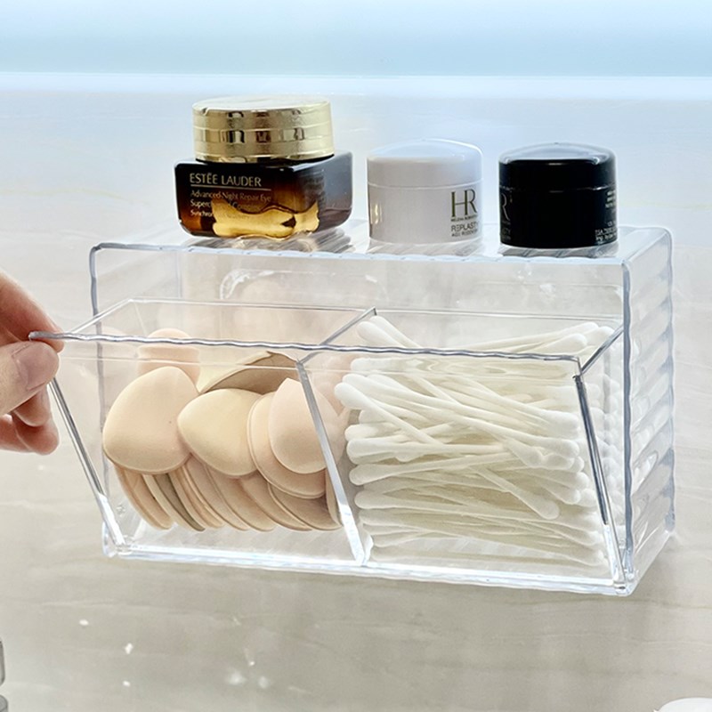 壁挂式口红置物架免打孔收纳盒高级感亚克力卸妆棉化妆棉浴室厕所