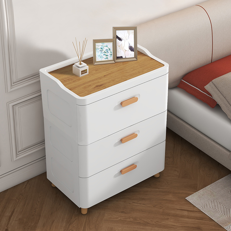 床头柜简约现代小型柜子塑料简易收纳储物柜卧室极窄置物架床边柜