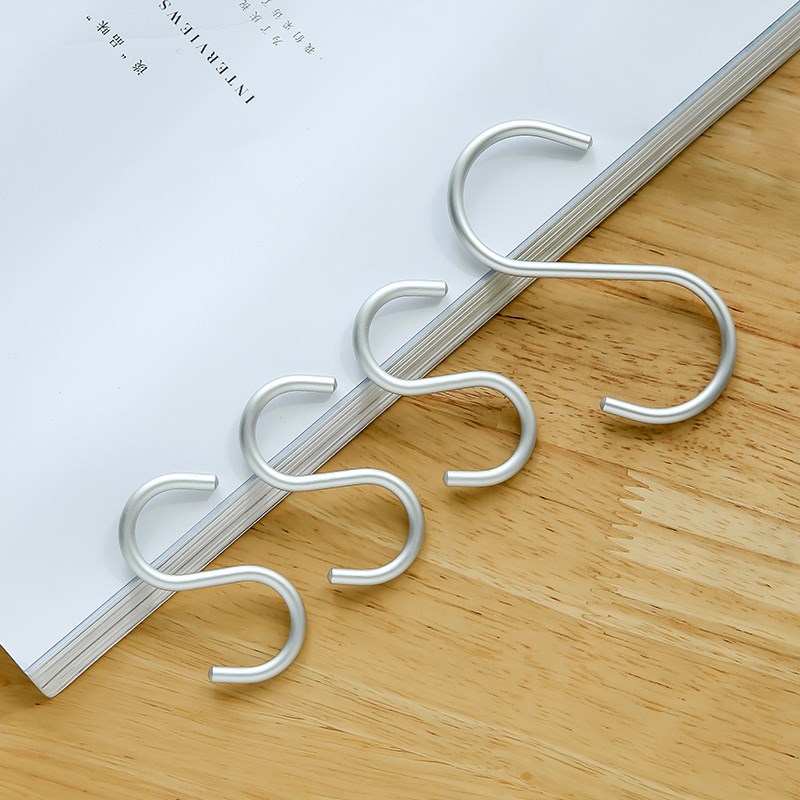 铝合金挂钩S型挂钩多功能金属S勾挂架厨房浴室可旋转横杆挂衣钩子