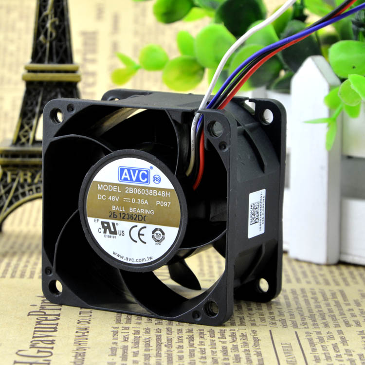 正品AVC 2B06038B48H 6038 48V 0.35A 6CM/厘米 双滚珠散热风扇
