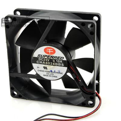 千红 SUPERRED CHA8024BBS 24V 0.10A 8CM 8025 2线 机箱散热风扇