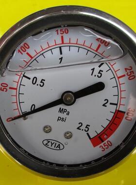ZYIA轴向带支架耐震压力表 YN-60Z 净水器压力表 2.5mpa 350psi