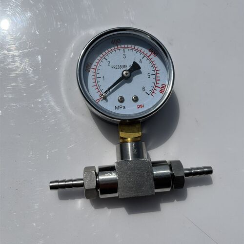 高压压力表 加三通 宝塔接头组合 表径60mm 6cm 6mpa 宝塔外径6mm