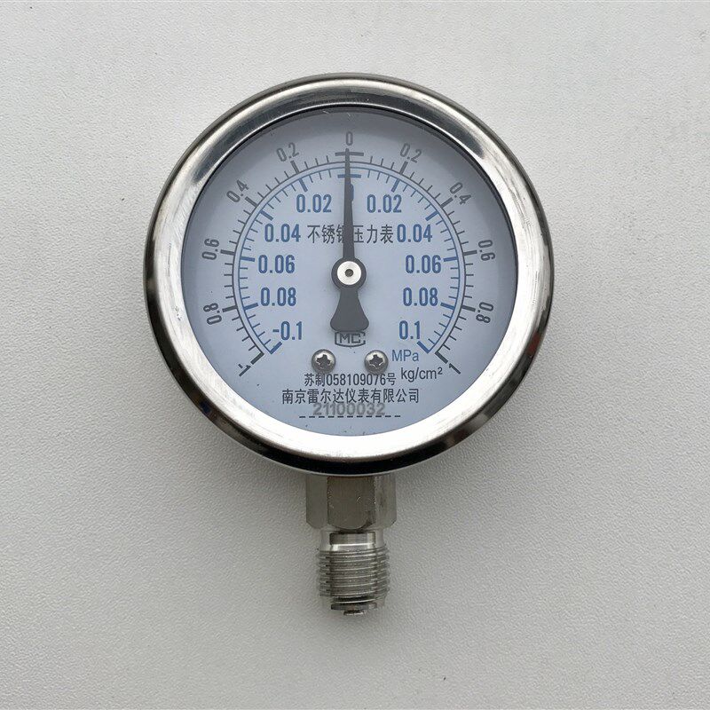 不锈钢压力真空表 yz-60bf -0.1~+0.1mpa -1~1kg/cm2 直径60mm